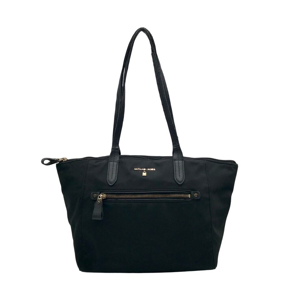 Michael Kors Black Nylon Kelsey Top Zip Tote Bag